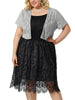 Spandex H Line Allover Short Sleeve Bolero