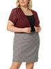 Spandex H Line Allover Short Sleeve Bolero