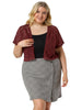 Spandex H Line Allover Short Sleeve Bolero