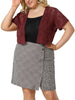 Spandex H Line Allover Short Sleeve Bolero