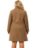 Plus Size Notched Lapel Double Breasted Winter Long Coat