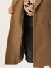 Plus Size Notched Lapel Double Breasted Winter Long Coat