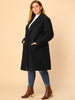 Plus Size Notched Lapel Double Breasted Winter Long Coat
