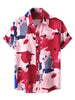 Button Short Sleeves Summer Hawaiian Printed Shirts
