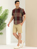 Linen Short Sleeve Button Color Block Henley Shirts