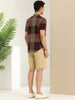 Linen Short Sleeve Button Color Block Henley Shirts