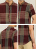 Linen Short Sleeve Button Color Block Henley Shirts