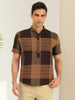 Linen Short Sleeve Button Color Block Henley Shirts