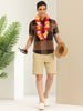 Linen Short Sleeve Button Color Block Henley Shirts