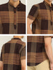 Linen Short Sleeve Button Color Block Henley Shirts