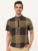 Linen Short Sleeve Button Color Block Henley Shirts