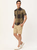Linen Short Sleeve Button Color Block Henley Shirts