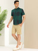 Linen Short Sleeve Button Color Block Henley Shirts