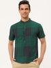 Linen Short Sleeve Button Color Block Henley Shirts