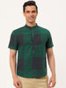 Linen Short Sleeve Button Color Block Henley Shirts