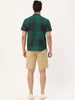 Linen Short Sleeve Button Color Block Henley Shirts