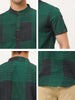 Linen Short Sleeve Button Color Block Henley Shirts