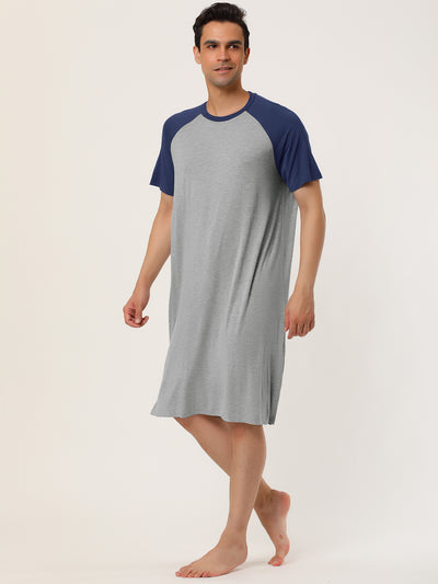 Comfy Loose Raglan Sleeve Lounge Sleep Dress