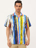 Chic Vertical Striped Camp Collar Short Sleeve Shirts