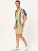 Chic Vertical Striped Camp Collar Short Sleeve Shirts