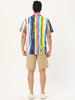 Chic Vertical Striped Camp Collar Short Sleeve Shirts