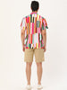 Chic Vertical Striped Camp Collar Short Sleeve Shirts