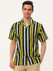 Chic Vertical Striped Camp Collar Short Sleeve Shirts