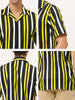 Chic Vertical Striped Camp Collar Short Sleeve Shirts