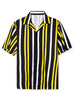 Chic Vertical Striped Camp Collar Short Sleeve Shirts