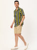 Chic Vertical Striped Camp Collar Short Sleeve Shirts