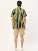 Chic Vertical Striped Camp Collar Short Sleeve Shirts