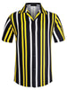 Chic Vertical Striped Camp Collar Short Sleeve Shirts