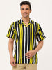 Chic Vertical Striped Camp Collar Short Sleeve Shirts