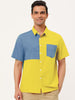 Casual Summer Button Cotton Patchwork Print Shirt