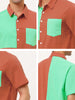 Casual Summer Button Cotton Patchwork Print Shirt