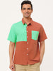 Casual Summer Button Cotton Patchwork Print Shirt