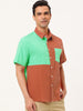 Casual Summer Button Cotton Patchwork Print Shirt