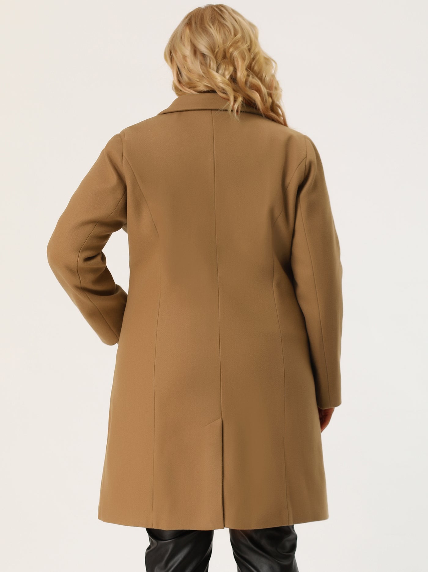 Bublédon Plus Size Elegant Notched Lapel Single Breasted Trench Coat