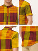 Linen Short Sleeve Button Color Block Henley Shirts