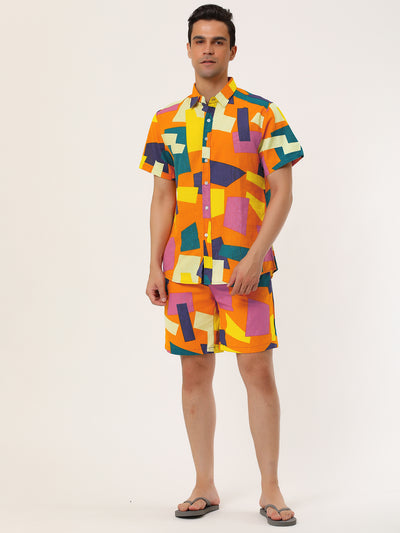 Casual Hawaiian Tie Dye Short Sleeve Summer Sets