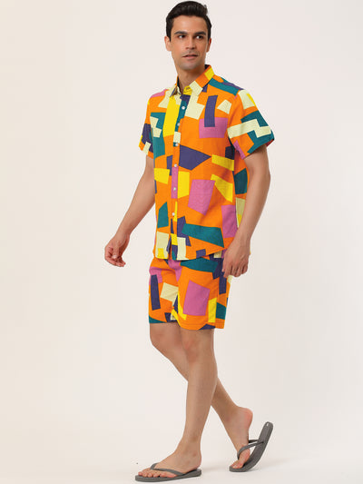 Casual Hawaiian Tie Dye Short Sleeve Summer Sets