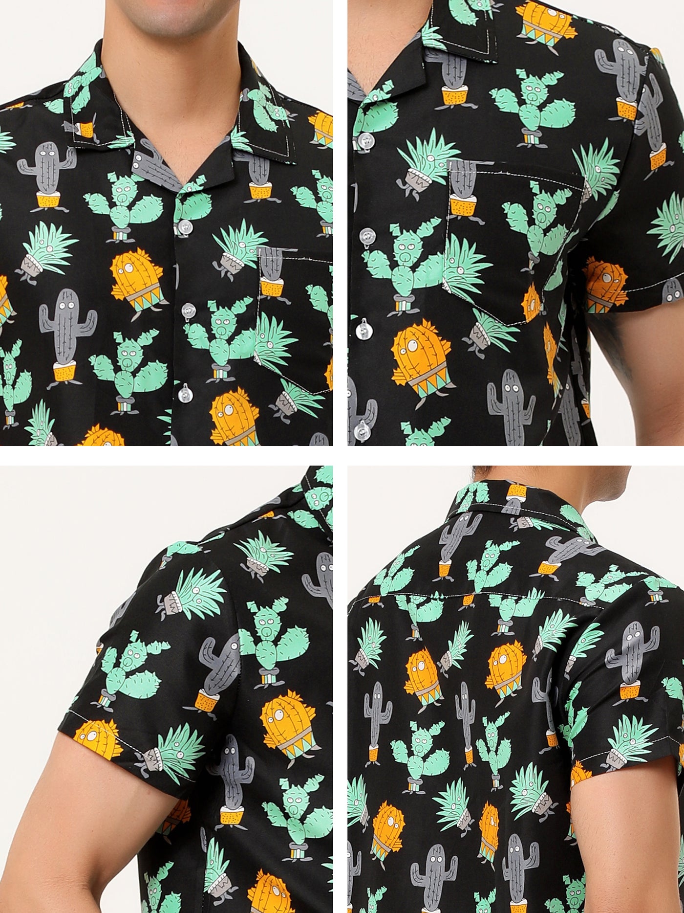 Bublédon Short Sleeve Button Summer Hawaiian Printed Shirt