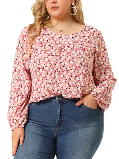 Woven H Line Ditsy Floral Elastic Cuff Top