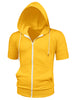 Lightweight Solid Color Zip Up Short Sleeve Hoodies
