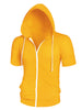Lightweight Solid Color Zip Up Short Sleeve Hoodies