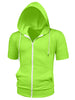 Lightweight Solid Color Zip Up Short Sleeve Hoodies