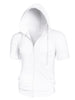 Lightweight Solid Color Zip Up Short Sleeve Hoodies