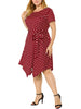 Polka Dot Round Neck Short Sleeve Plus Size Dress