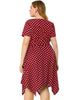 Polka Dot Round Neck Short Sleeve Plus Size Dress
