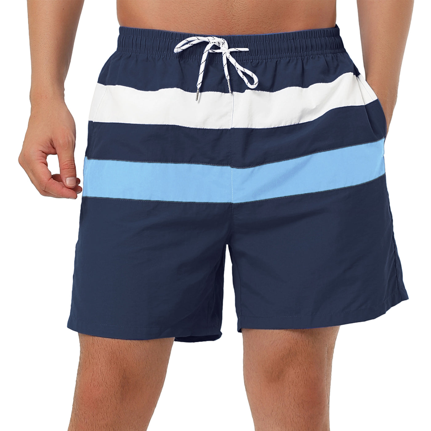 Bublédon Summer Striped Drawstring Beach Board Shorts
